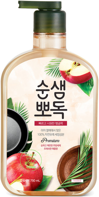 순샘 뽀독 애플향 주방세제, 750ml, 1개