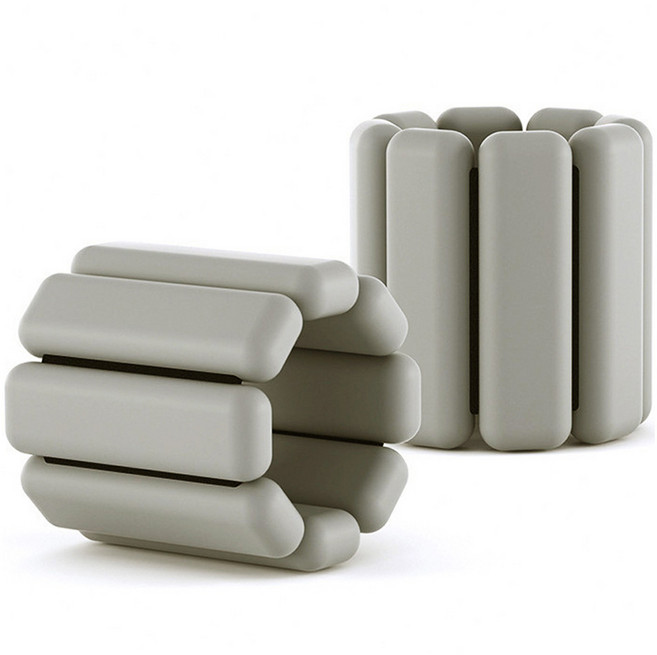 루아즈 손목 발목 실리콘 모래주머니 중량밴드 2p, 라이트그레이, 1kg