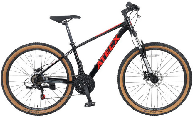 ATECX 컴포트 2600D 시마노 유압식 디스크 MTB 자전거 미조립, 블랙, 170cm, 1개