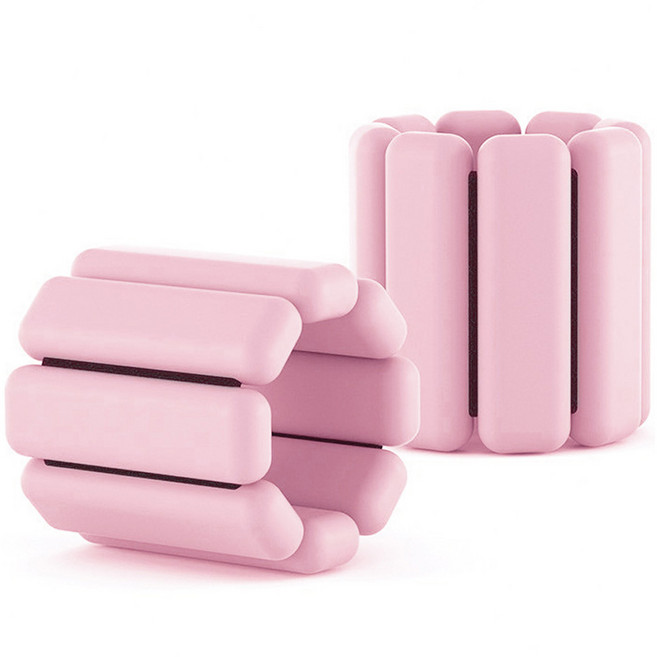 루아즈 손목 발목 실리콘 모래주머니 중량밴드 2p, 라이트 핑크, 1kg