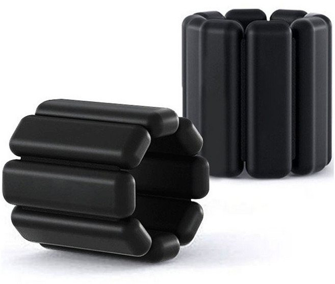 루아즈 손목 발목 실리콘 모래주머니 중량밴드 2p, 블랙, 500g