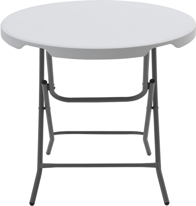 에이치제이 텐탑 라운딩 접이식 브로몰딩 테이블 800mm, 화이트