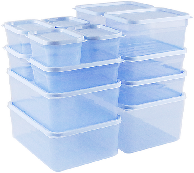 말랑핏 휘어지는 냉동실 정리 용기 250ml x 4p + 600ml x 2p + 900ml x 2p +1.3L x 2p + 2L x 2p + 2.7L 세트, 1세트, 1세트