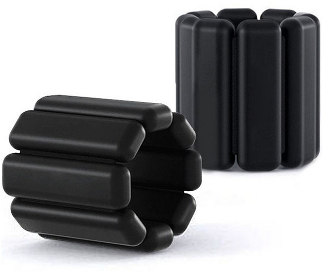 루아즈 손목 발목 실리콘 모래주머니 중량밴드 2p, 블랙, 1kg