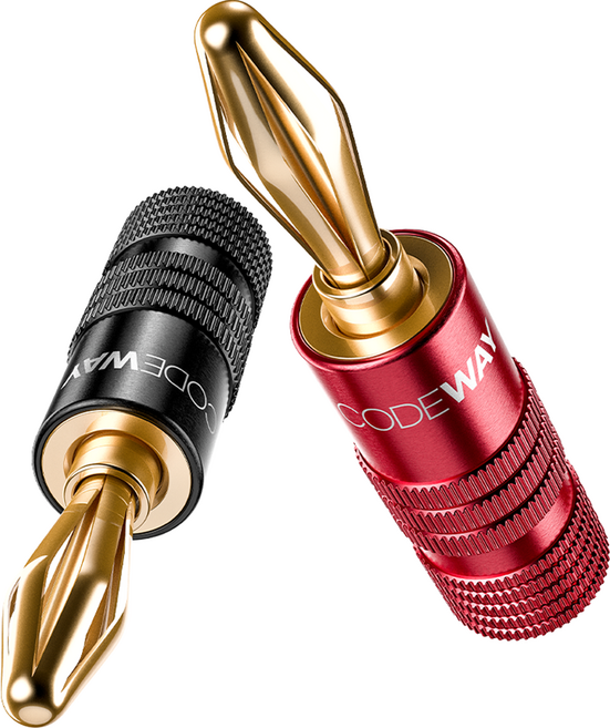코드웨이 스피커 바나나 플러그 커넥터 세트, 블랙, 레드, 1세트
