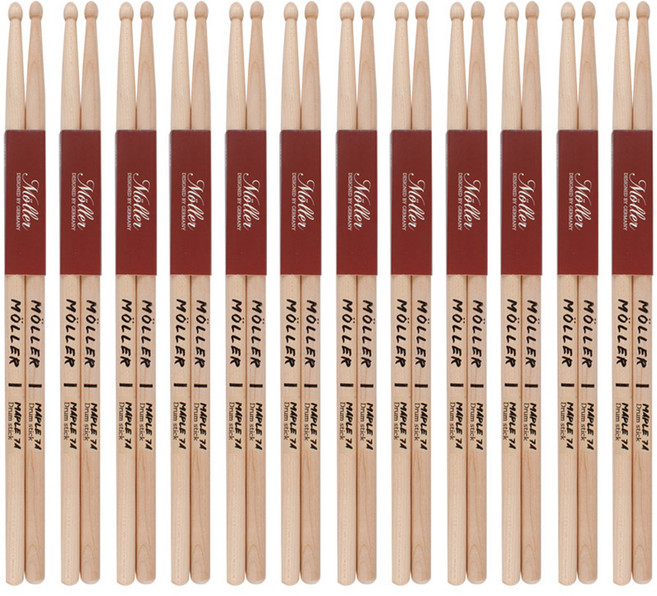 뮐러악기 연습용 드럼스틱 2p, 12개