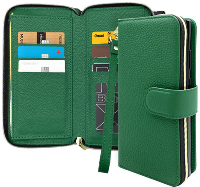 까미또 팔렛 천연 소가죽 지퍼 월렛 다이어리형 휴대폰 케이스