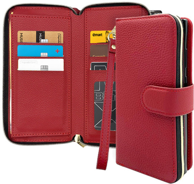 까미또 팔렛 천연 소가죽 지퍼 월렛 다이어리형 휴대폰 케이스