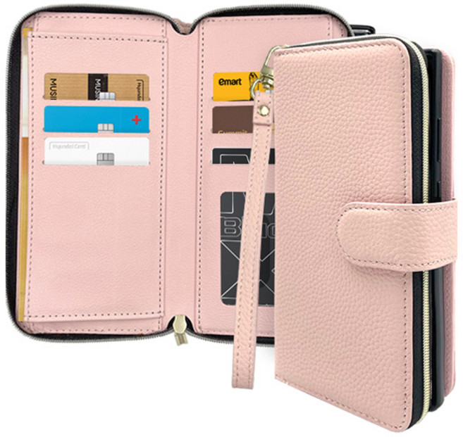 까미또 팔렛 천연 소가죽 지퍼 월렛 다이어리형 휴대폰 케이스