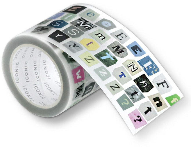 아이코닉 매거진 콜라주 키스컷 테이프 45mm x 5m, 01 Alphabet, 1개
