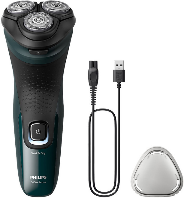 필립스코리아 3000X 시리즈 전기면도기, 다크 포레스트 그린, X3002/00