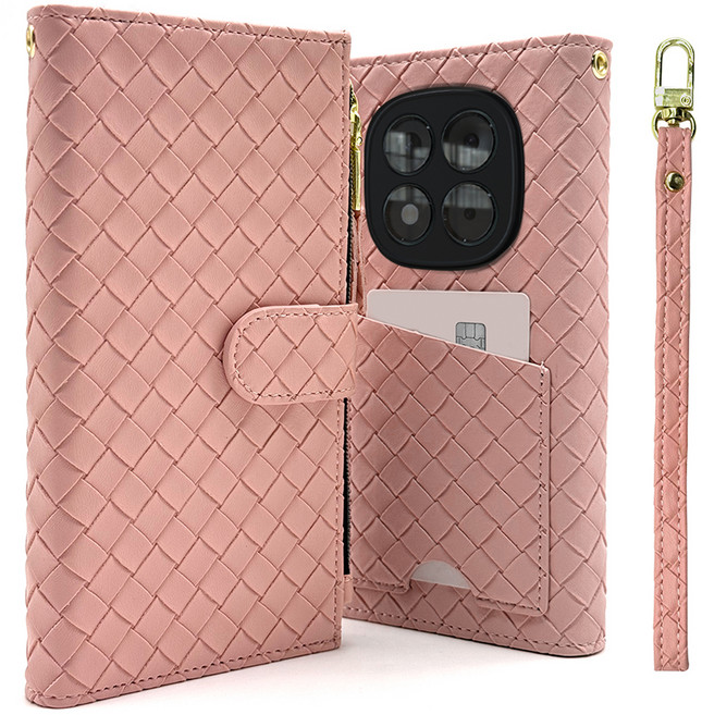 엑씨 폴리오 마그네틱 지퍼형 가죽 다이어리 지갑 휴대폰 케이스 + 핸드 스트랩 세트