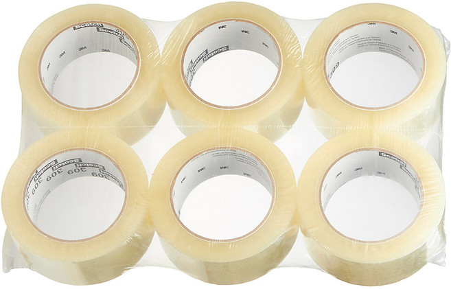 스카치 쓰리엠 309 아크릴 박스 테이프 48mm x 50m 투명, 6개