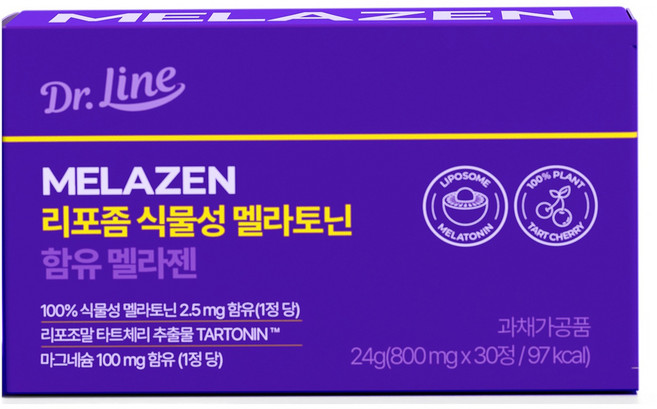 닥터라인 리포좀 식물성 멜라토닌 함유 멜라젠 30P, 24g, 1개