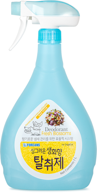 포켄스 반려동물 탈취제 싱그러운 생화향, 1개, 1L