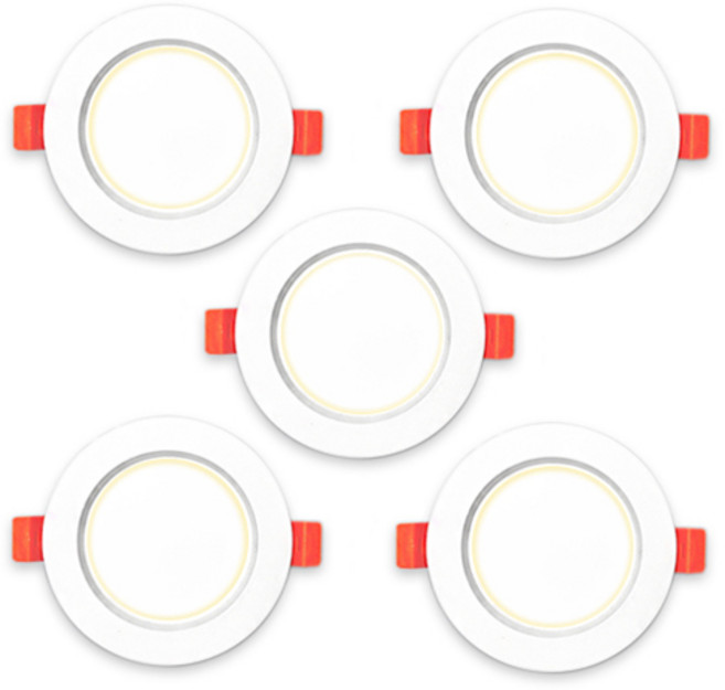 LED 70mm 다운라이트 S 5W 주백색, 화이트, 5개