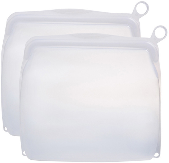 살림백서 생활백서 제로웨이스트 실리콘 지퍼백 1500ml, 화이트, 2개