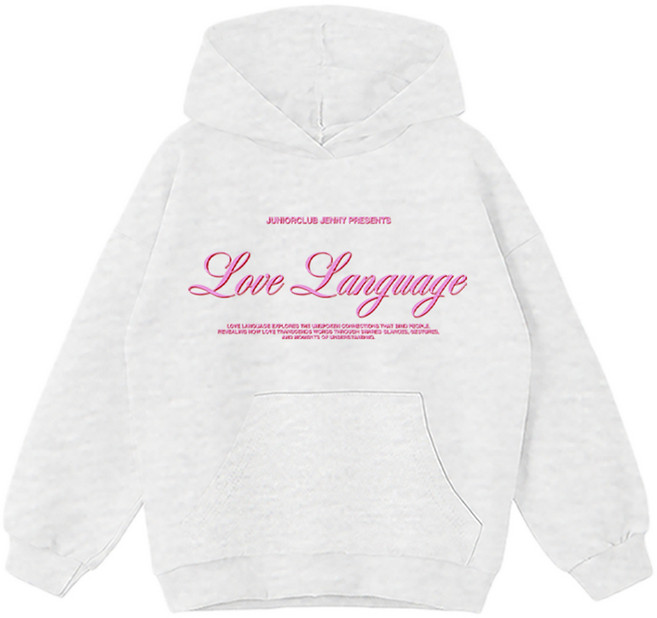 제니 아동용 오버핏 러브랭귀지 후드 티셔츠 JN2011H