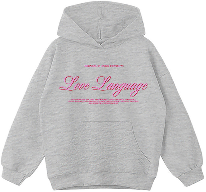 제니 아동용 오버핏 러브랭귀지 후드 티셔츠 JN2011H