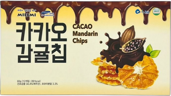 미엘미 카카오 감귤칩, 60g, 1개