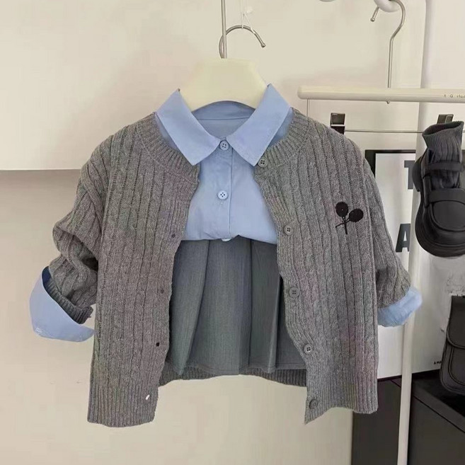 Arbe 여아용 테니스 가디건 + 셔츠 + 스커트 세트