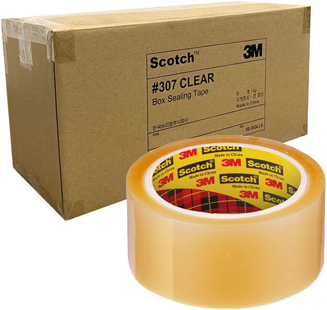 스카치 아크릴 박스 테이프 307 48mm x 50m, 50개