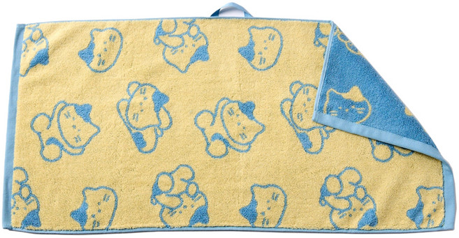 버터 올데이 만세 밀크캣 세면타월 면사, 블루, 1개