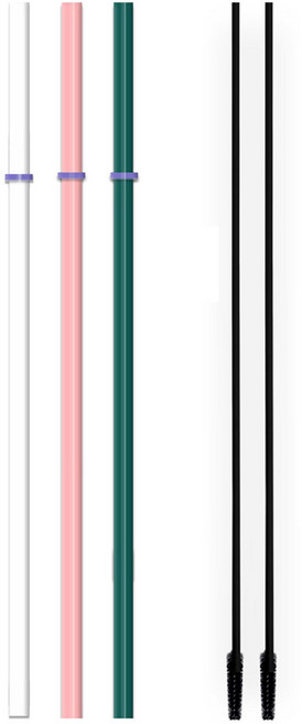 하이비 스탠리 호환 실리콘 스트로우 화이트 + 핑크 + 그린 + 세척솔 랜덤발송 2p 세트, 1세트