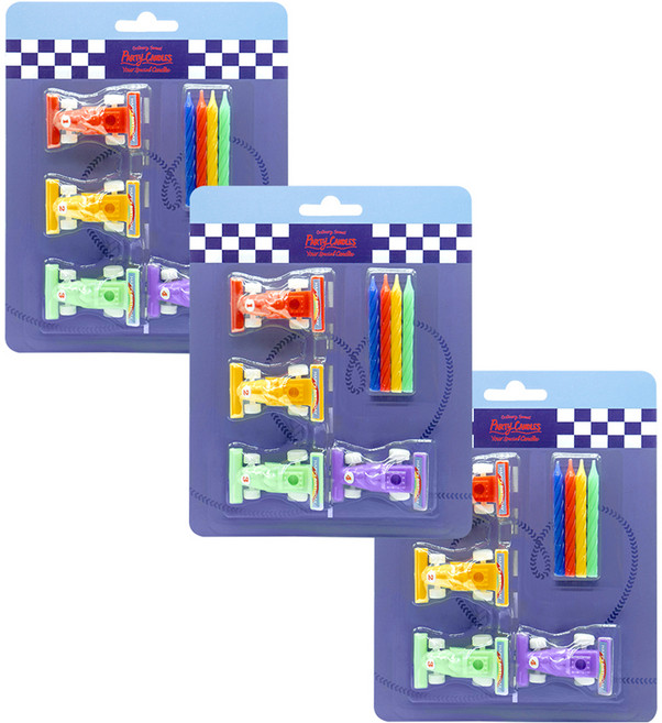 유어캔들 키즈 생일초 세트 자동차, 혼합색상, 3세트