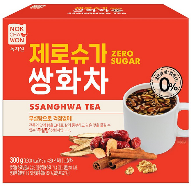 녹차원 제로슈가 쌍화차, 1개, 20개입, 15g