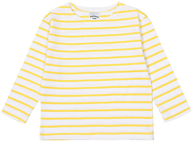 레인보우키즈 아동용 컬러 단가라 긴팔티