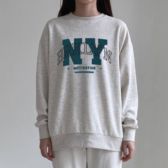 에어플레인 NY모티베이션 오버핏 맨투맨