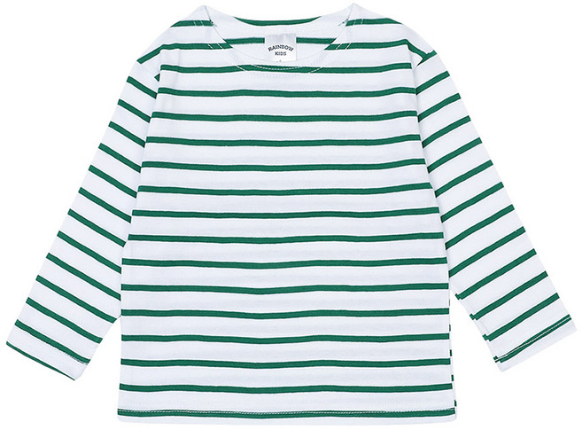 레인보우키즈 아동용 컬러 단가라 긴팔티