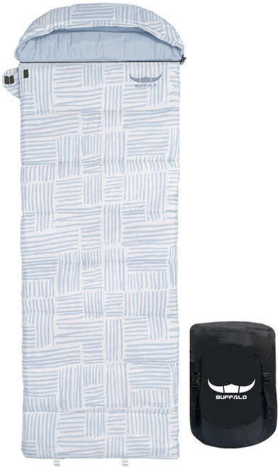 버팔로 워셔블 패턴 침낭, 블루, 1개