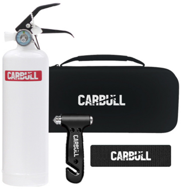 카불 익스트림 차량용 소화기 700ml + 비상망치 + 망치스트랩 + 전용 파우치 세트 2kg, 화이트(소화기), 1세트