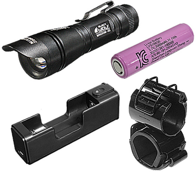 블랙울프 LED 슬라이드 손전등 세트 MINIZOOM 2S, 블랙, 1세트