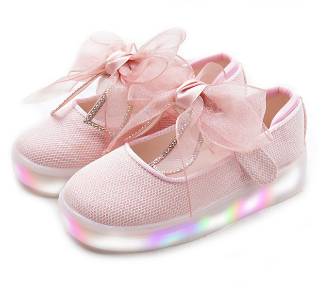 풋풋 여아용 캔디플로스 LED 슬립온