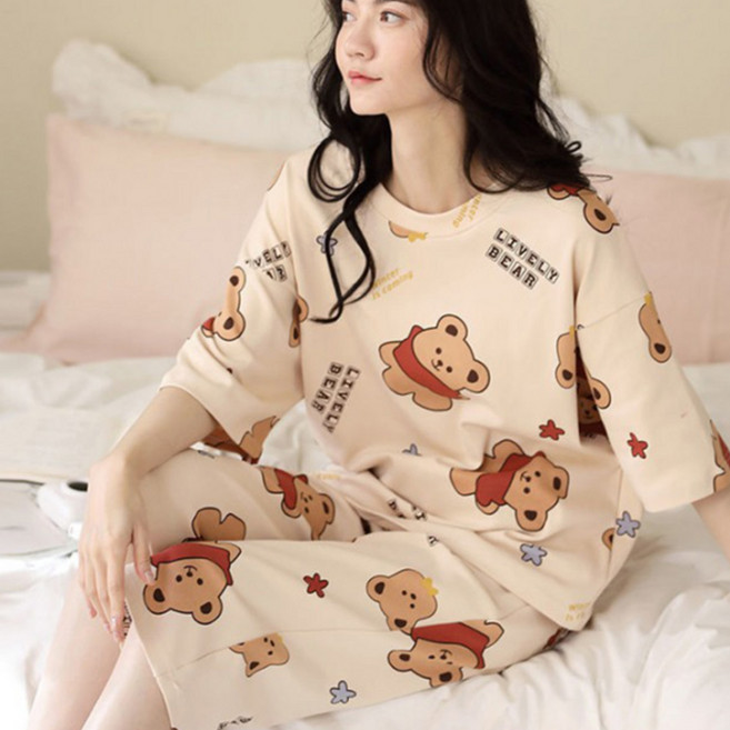 Eolipeul 女性短袖睡衣兩件式套裝