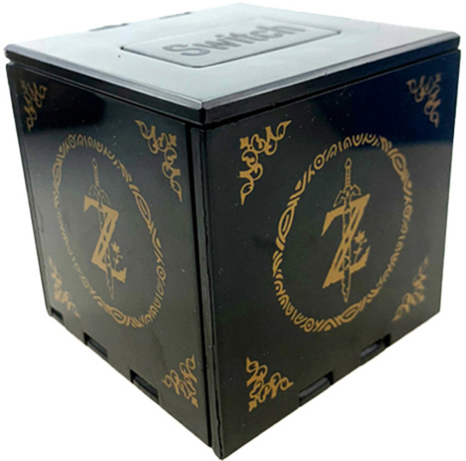 호후 닌텐도스위치용 휴대용 16 in 1 게임카드 보관 케이스 사카, 젤다Z 검정, 1개