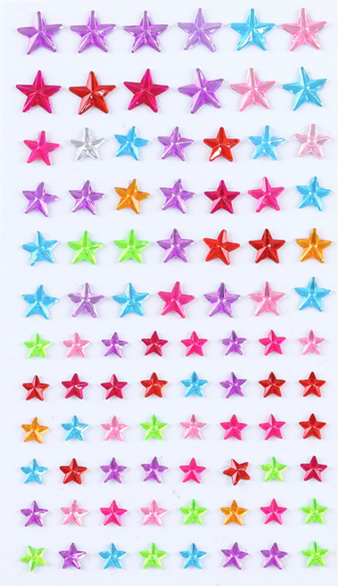 인아트 대용량 예쁜 보석 스티커, 오각별, 1개