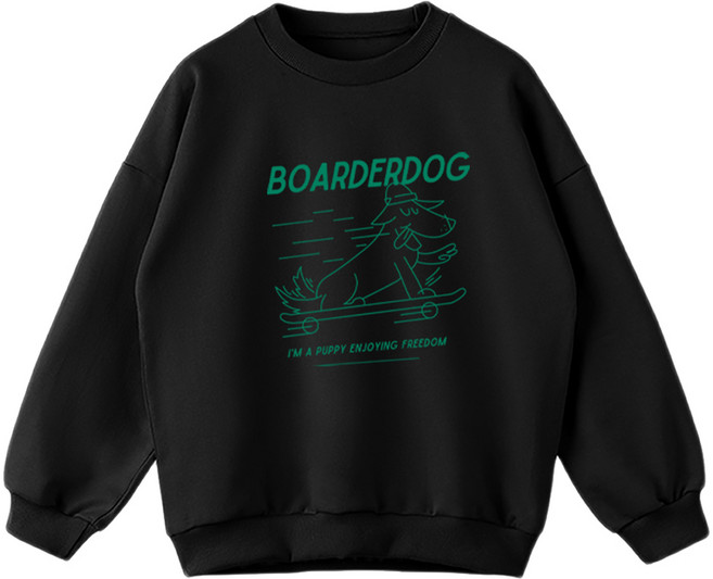 제니 아동용 오버핏 보더도그 맨투맨 JN1064M