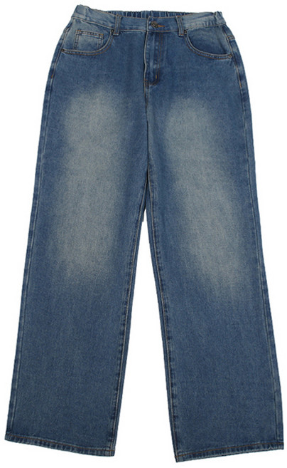 머시따 남성용 워싱 세미와이드 뒷밴딩 데님 팬츠