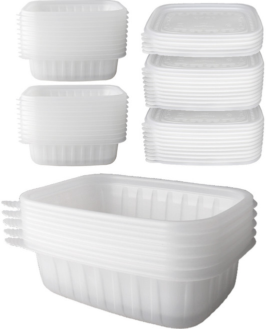 블룸엣홈 반투명 사각 죽용기 25p + 뚜껑 25p 세트 중, 1세트