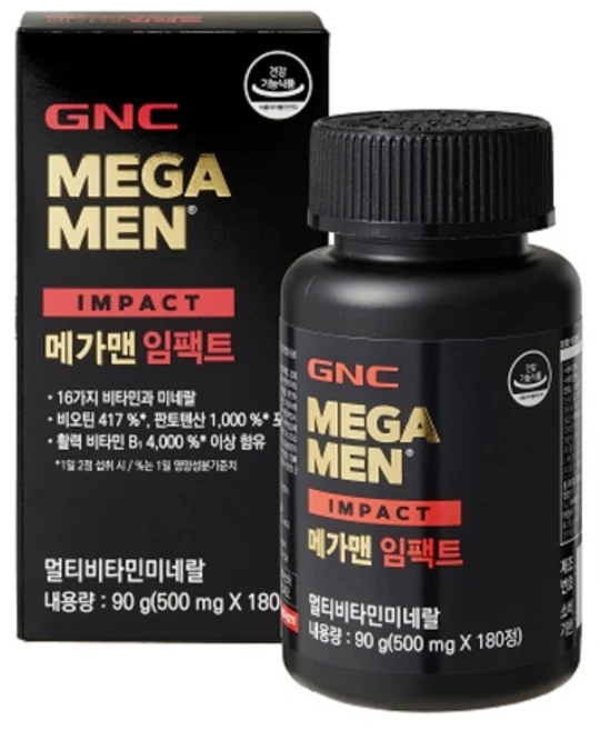 GNCMEGAMEN GNC 메가맨 임팩트 90g, 180정, 1개 - 쿠팡