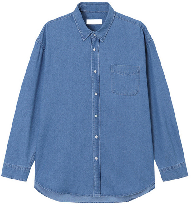 머시따 남성용 레이 오버핏 데님 셔츠