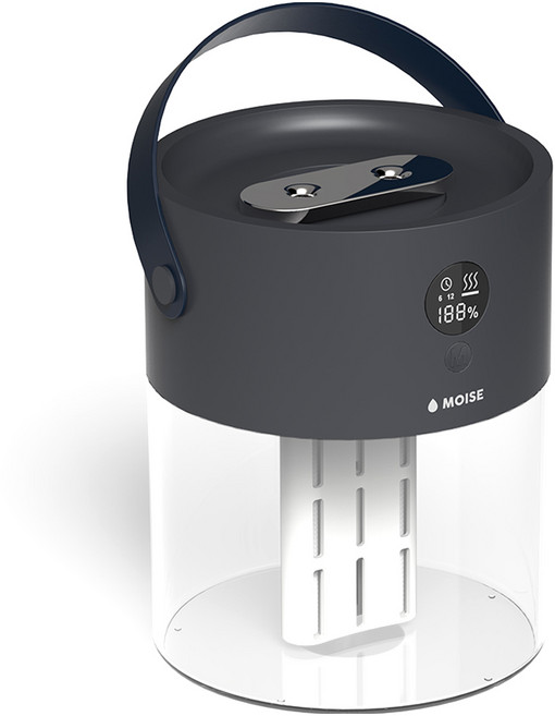 제로큐브 모이스 스트랩 듀얼 통세척 무선 초음파식 가습기 H2 2L, MOS201-2000DG, 다크그레이