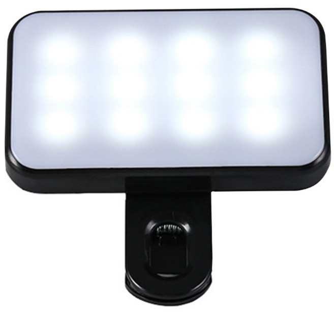 비상 충전식 방송 촬영 셀카 휴대용 핸드폰 LED 3색 조명, 360-2025CSH, 1개