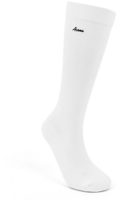 아사나 스트롱 컴프레션 스포츠 러닝 쿠셔닝 요가 필라테스 니삭스, 화이트, 1개