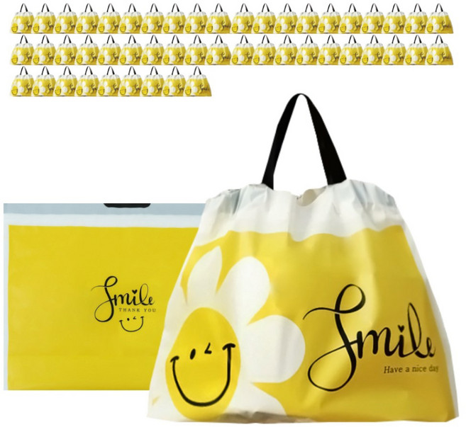 하늬통상 데이지 포장 쇼핑백, 옐로우, 50개