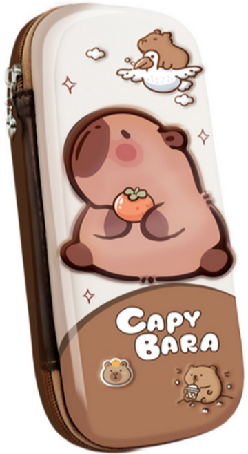 특별한상점 3D 입체 파우치형 필통, 카피바라, 1개